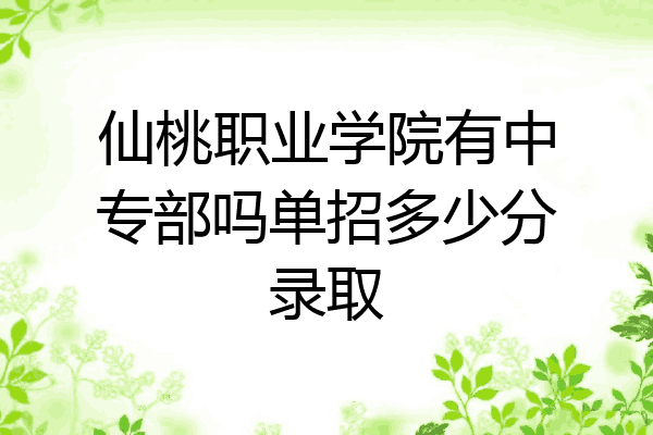 仙桃职业学院有中专部吗单招多少分录取