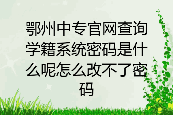 鄂州中专官网查询学籍系统密码是什么呢怎么改不了密码