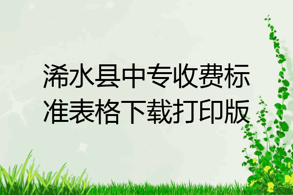 浠水县中专收费标准表格下载打印版