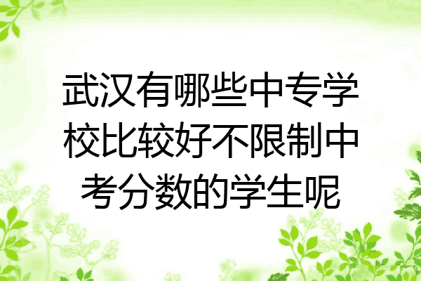 武汉有哪些中专学校比较好不限制中考分数的学生呢