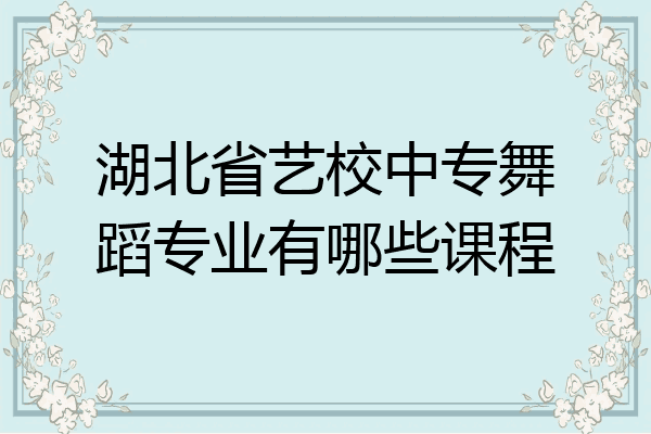 湖北省艺校中专舞蹈专业有哪些课程