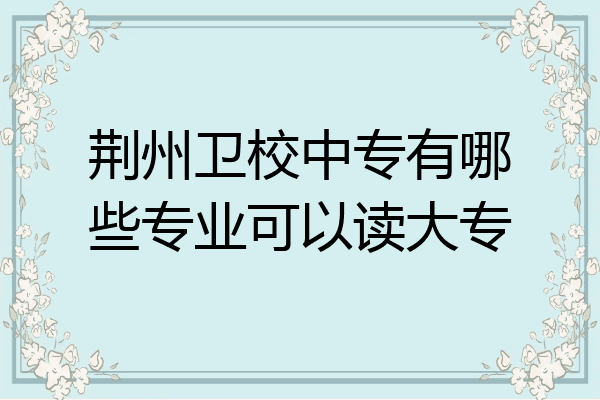 荆州卫校中专有哪些专业可以读大专