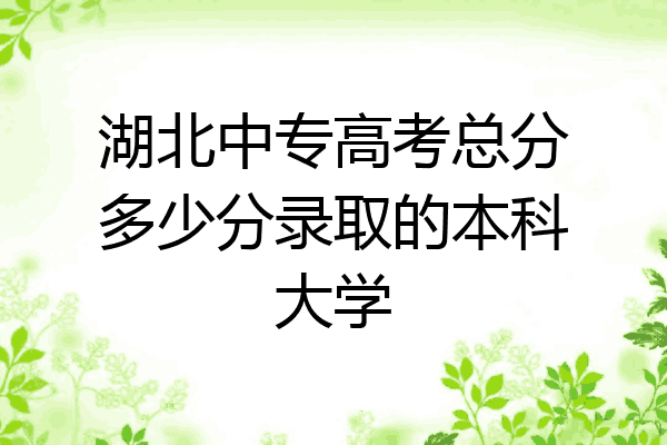 湖北中专高考总分多少分录取的本科大学