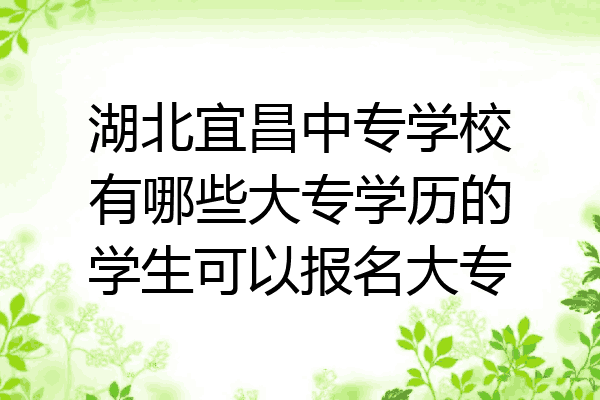 湖北宜昌中专学校有哪些大专学历的学生可以报名大专