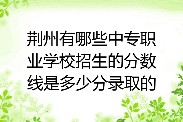 荆州有哪些中专职业学校招生的分数线是多少分录取的