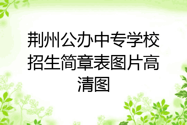 荆州公办中专学校招生简章表图片高清图