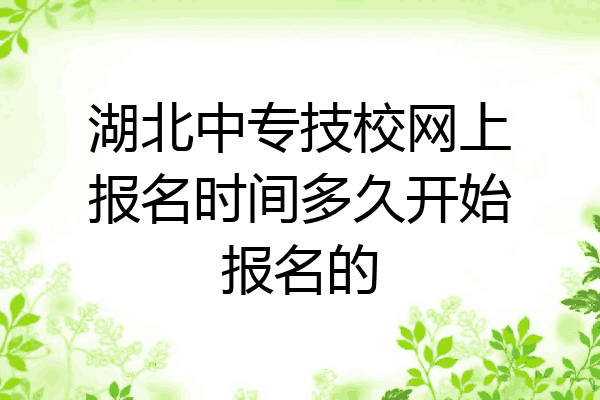 湖北中专技校网上报名时间多久开始报名的