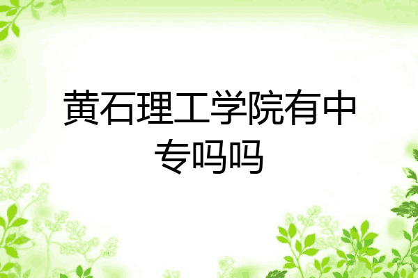 黄石理工学院有中专吗吗