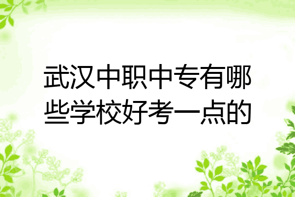 武汉中职中专有哪些学校好考一点的