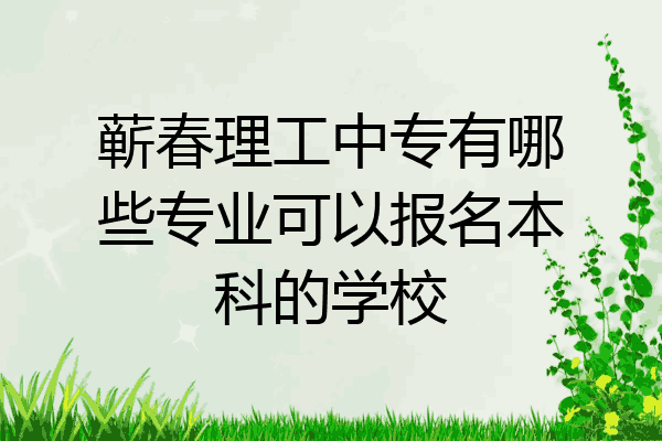 蕲春理工中专有哪些专业可以报名本科的学校