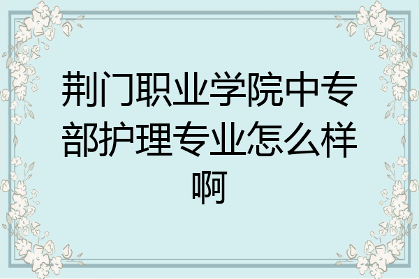 荆门职业学院中专部护理专业怎么样啊