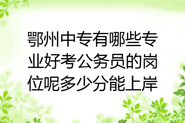 鄂州中专有哪些专业好考公务员的岗位呢多少分能上岸