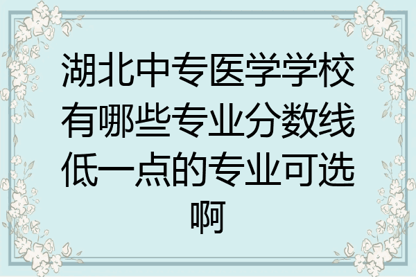 湖北中专医学学校有哪些专业分数线低一点的专业可选啊
