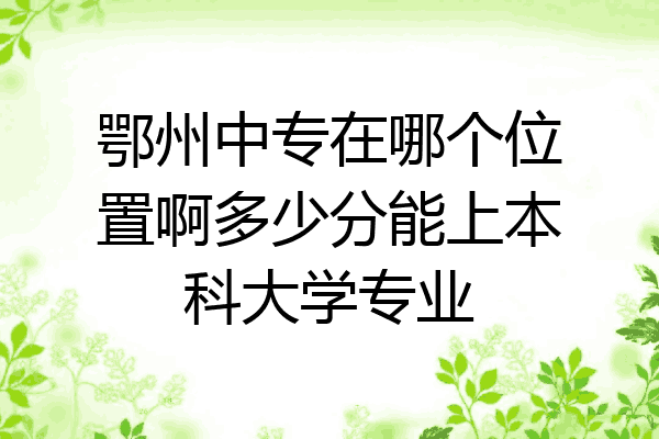 鄂州中专在哪个位置啊多少分能上本科大学专业