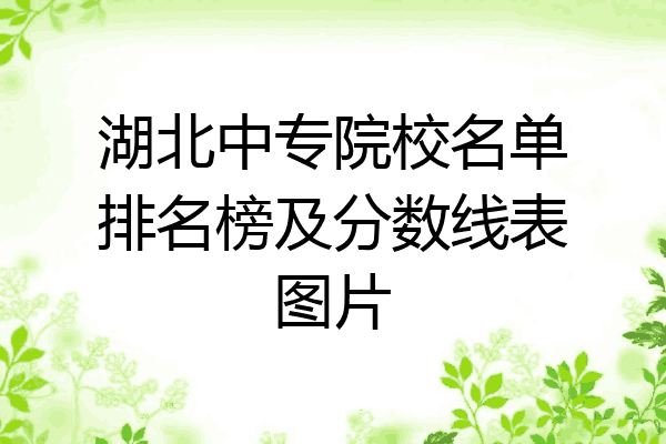 湖北中专院校名单排名榜及分数线表图片