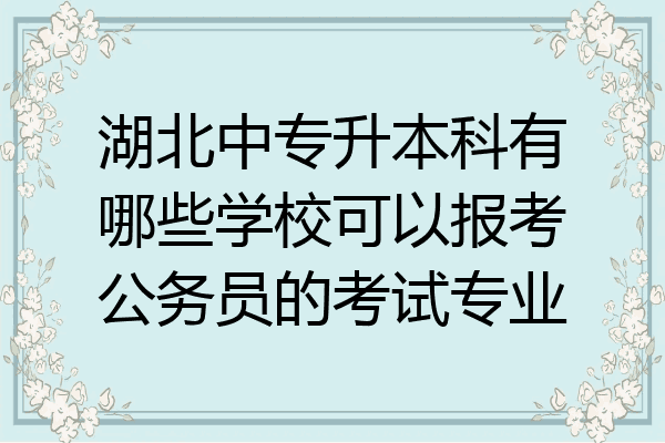 湖北中专升本科有哪些学校可以报考公务员的考试专业
