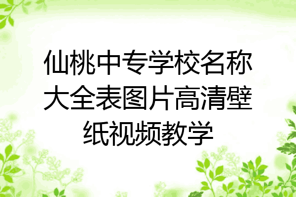 仙桃中专学校名称大全表图片高清壁纸视频教学