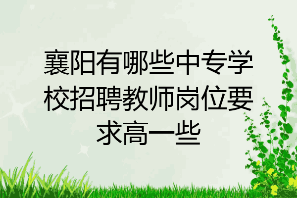 襄阳有哪些中专学校招聘教师岗位要求高一些