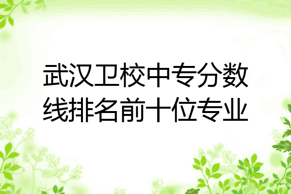 武汉卫校中专分数线排名前十位专业