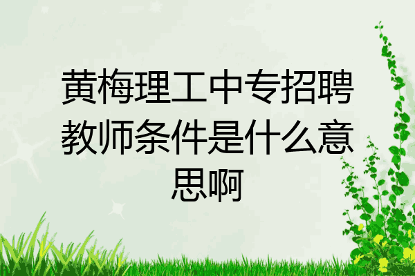 黄梅理工中专招聘教师条件是什么意思啊