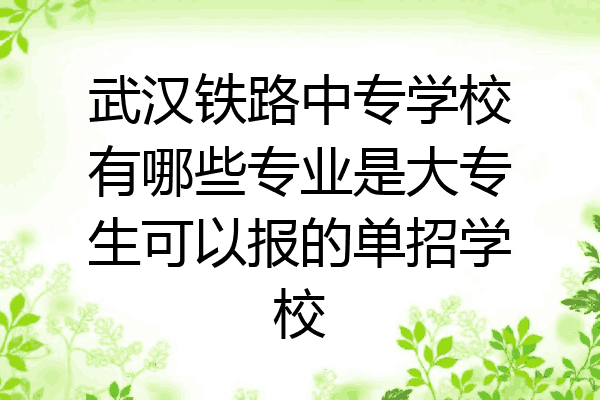 武汉铁路中专学校有哪些专业是大专生可以报的单招学校