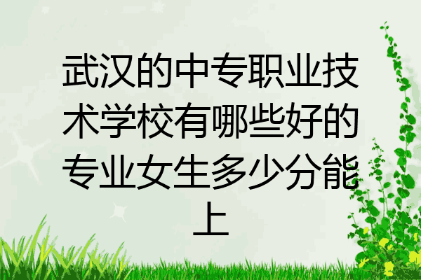 武汉的中专职业技术学校有哪些好的专业女生多少分能上