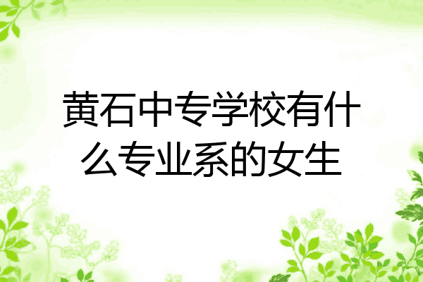 黄石中专学校有什么专业系的女生