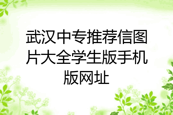 武汉中专推荐信图片大全学生版手机版网址