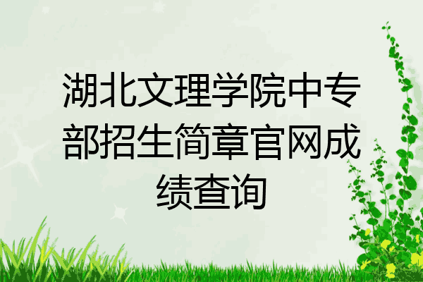 湖北文理学院中专部招生简章官网成绩查询