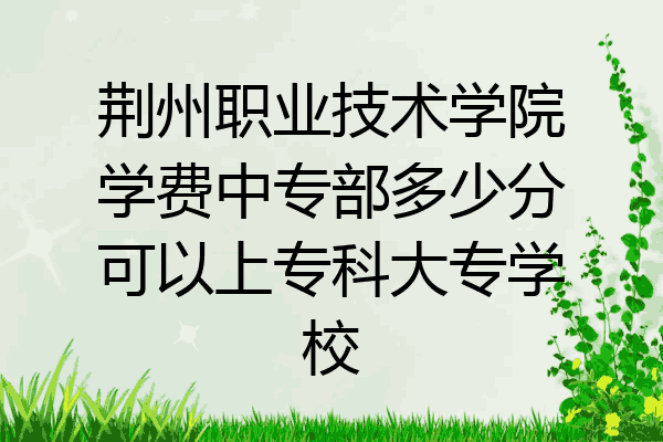 荆州职业技术学院学费中专部多少分可以上专科大专学校