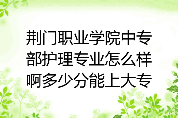 荆门职业学院中专部护理专业怎么样啊多少分能上大专