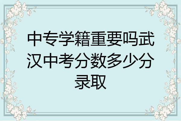 中专学籍重要吗武汉中考分数多少分录取