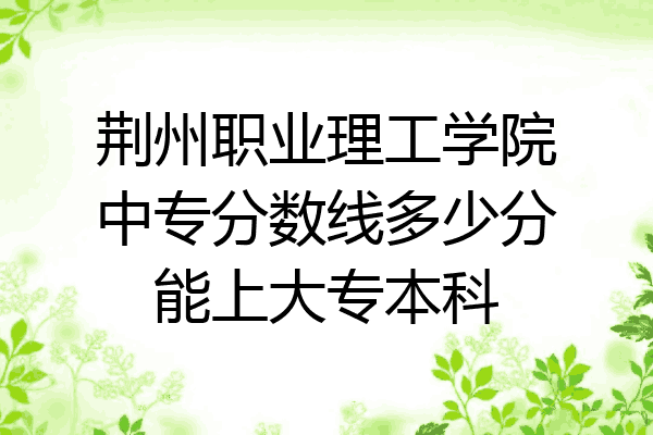 荆州职业理工学院中专分数线多少分能上大专本科