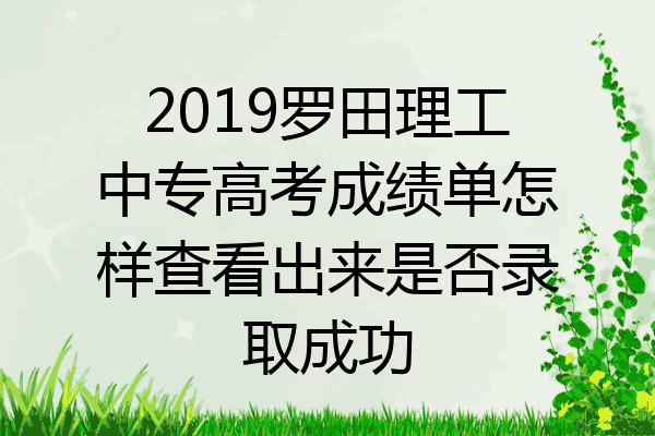 2019罗田理工中专高考成绩单怎样查看出来是否录取成功