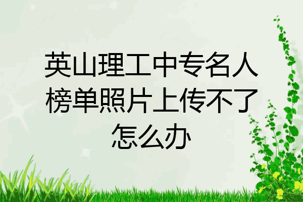 英山理工中专名人榜单照片上传不了怎么办