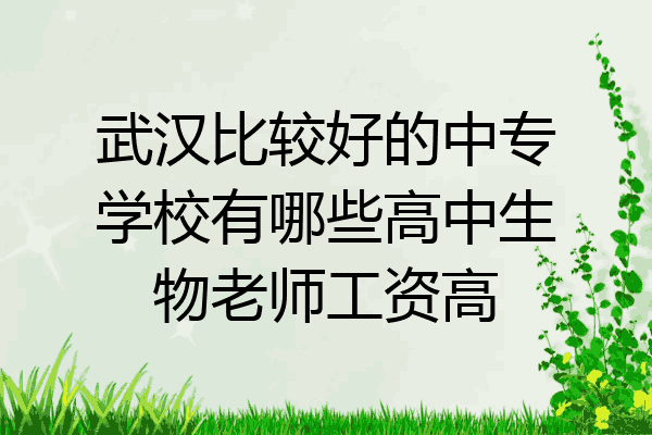 武汉比较好的中专学校有哪些高中生物老师工资高