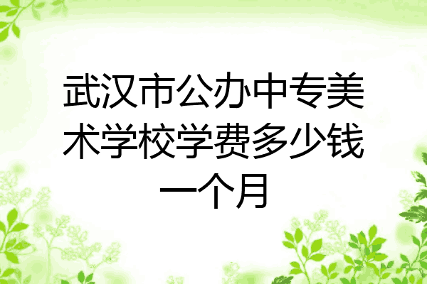 武汉市公办中专美术学校学费多少钱一个月