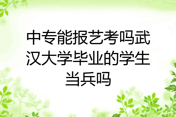 中专能报艺考吗武汉大学毕业的学生当兵吗