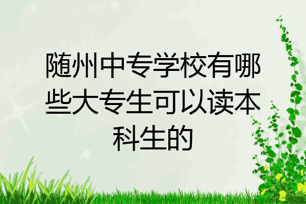 随州中专学校有哪些大专生可以读本科生的