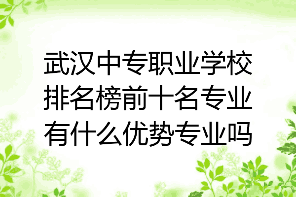 武汉中专职业学校排名榜前十名专业有什么优势专业吗