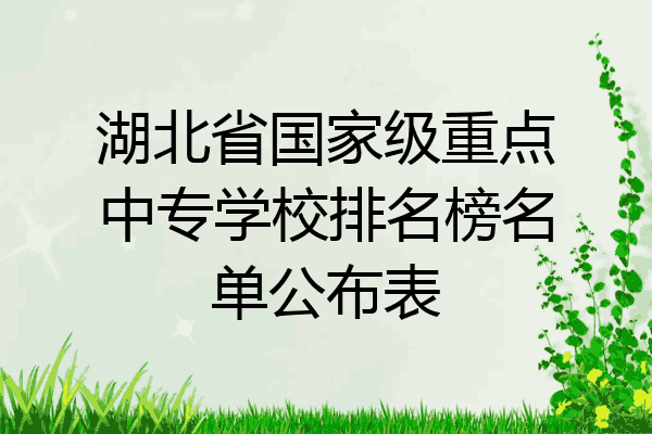 湖北省国家级重点中专学校排名榜名单公布表