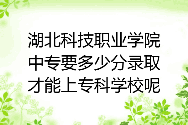 湖北科技职业学院中专要多少分录取才能上专科学校呢