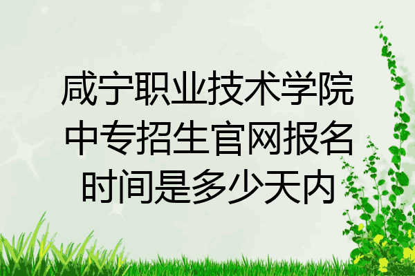 咸宁职业技术学院中专招生官网报名时间是多少天内