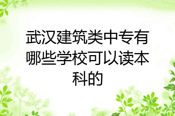 武汉建筑类中专有哪些学校可以读本科的