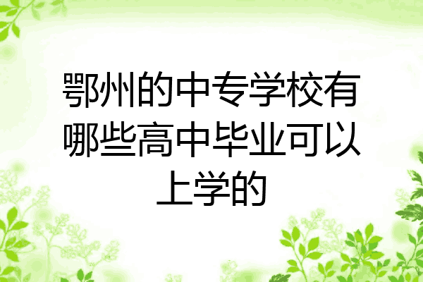 鄂州的中专学校有哪些高中毕业可以上学的