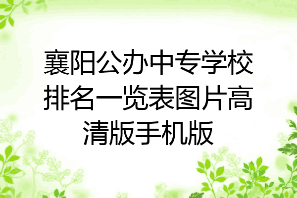襄阳公办中专学校排名一览表图片高清版手机版