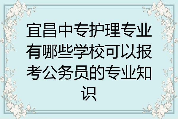 宜昌中专护理专业有哪些学校可以报考公务员的专业知识