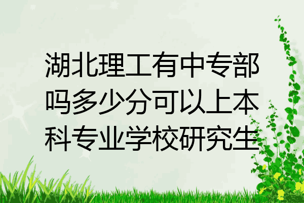 湖北理工有中专部吗多少分可以上本科专业学校研究生