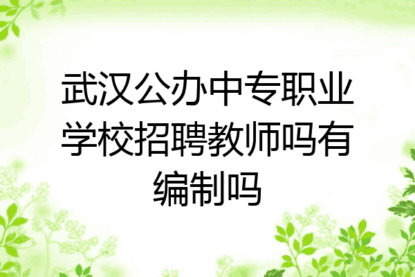 武汉公办中专职业学校招聘教师吗有编制吗