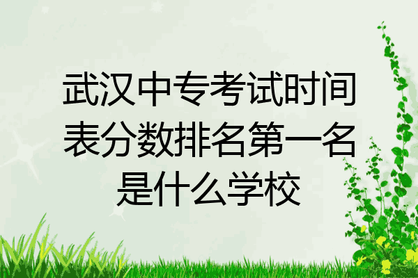 武汉中专考试时间表分数排名第一名是什么学校